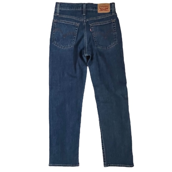 Levis Wedgie Jeans Womens 27 Blue Denim Straight Leg Button Fly High Rise Waist - Picture 5 of 12